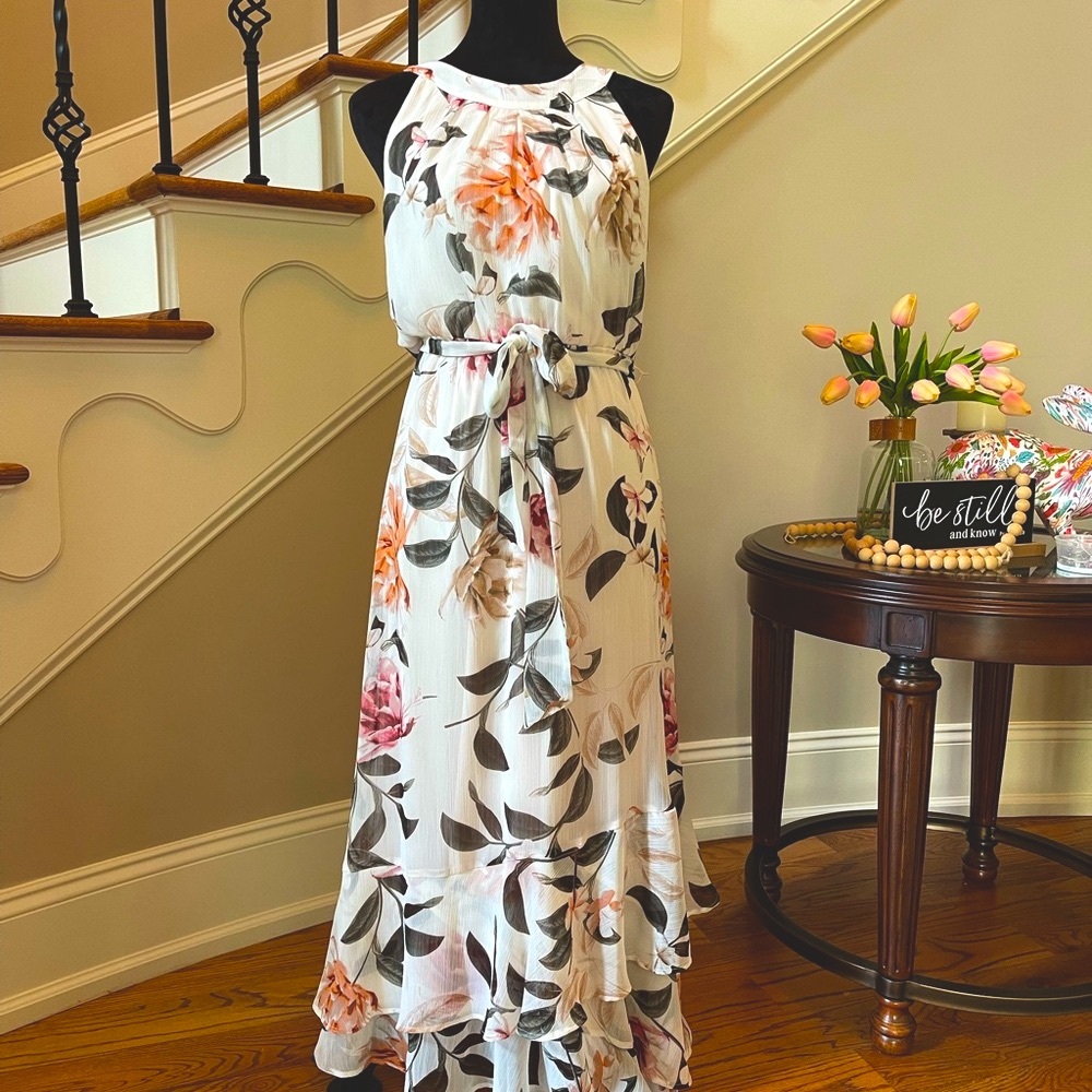 Calvin Klein White Halter Maxi Sundress Sz..6